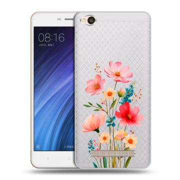 Силиконовый чехол на Xiaomi RedMi 4A с принтом Цветы Силиконовый чехол на Xiaomi RedMi 4A с принтом Цветы