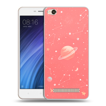 Силиконовый чехол на Xiaomi RedMi 4A с принтом Розовый космос Силиконовый чехол на Xiaomi RedMi 4A с принтом Розовый космос