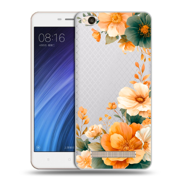 Силиконовый чехол на Xiaomi RedMi 4A с принтом Цветы принт Силиконовый чехол на Xiaomi RedMi 4A с принтом Цветы принт