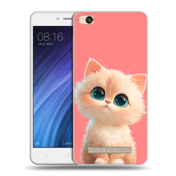 Силиконовый чехол на Xiaomi RedMi 4A с принтом Розовый котенок Силиконовый чехол на Xiaomi RedMi 4A с принтом Розовый котенок