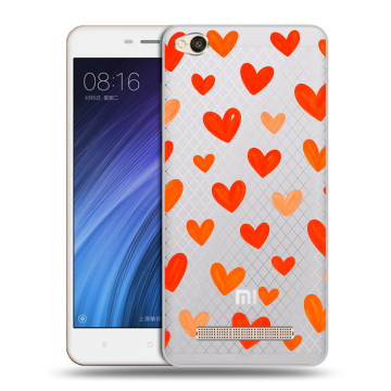 Силиконовый чехол на Xiaomi RedMi 4A с принтом Сердечки Силиконовый чехол на Xiaomi RedMi 4A с принтом Сердечки