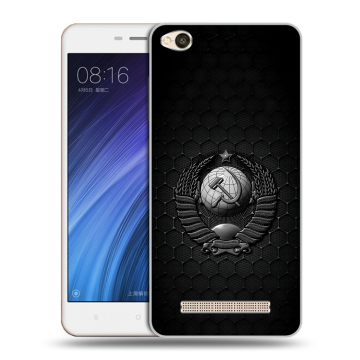 Силиконовый чехол на Xiaomi RedMi 4A с принтом Герб Флаг СССР