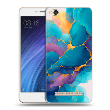 Силиконовый чехол на Xiaomi RedMi 4A с принтом Мрамор блестки Силиконовый чехол на Xiaomi RedMi 4A с принтом Мрамор блестки