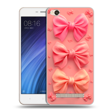 Силиконовый чехол на Xiaomi RedMi 4A с принтом Розовые бантики