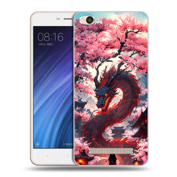 Силиконовый чехол на Xiaomi RedMi 4A с принтом Дракон Японский