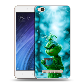 Силиконовый чехол на Xiaomi RedMi 4A с принтом Новый год гринч Силиконовый чехол на Xiaomi RedMi 4A с принтом Новый год гринч
