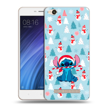 Силиконовый чехол на Xiaomi RedMi 4A с принтом Стич Новый год