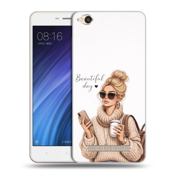 Силиконовый чехол на Xiaomi RedMi 4A с принтом женский