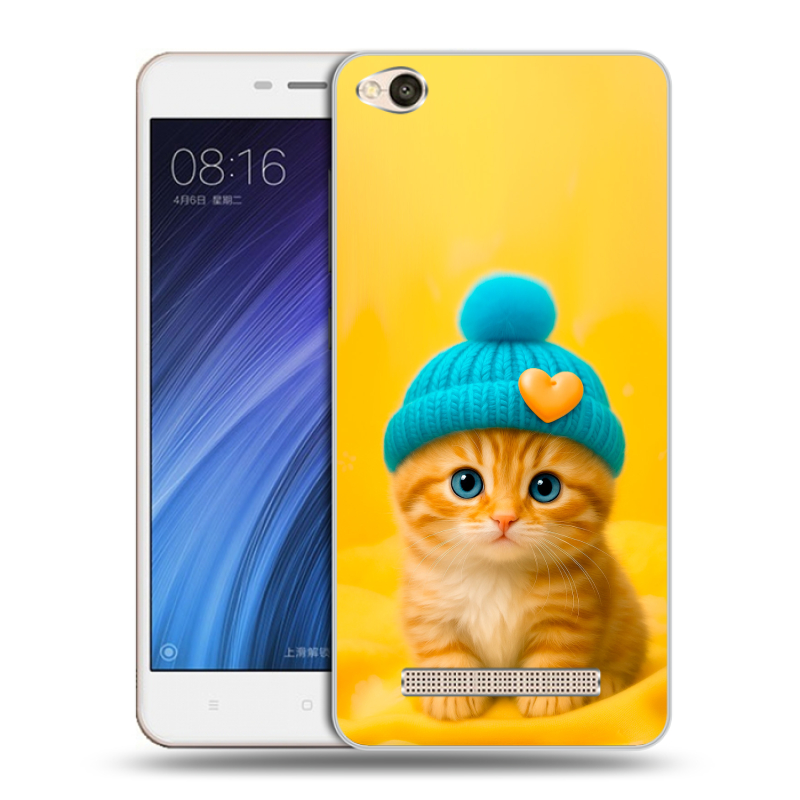 Пластиковый чехол на Xiaomi RedMi 4A с принтом Котенок в шапке Пластиковый чехол на Xiaomi RedMi 4A с принтом Котенок в шапке