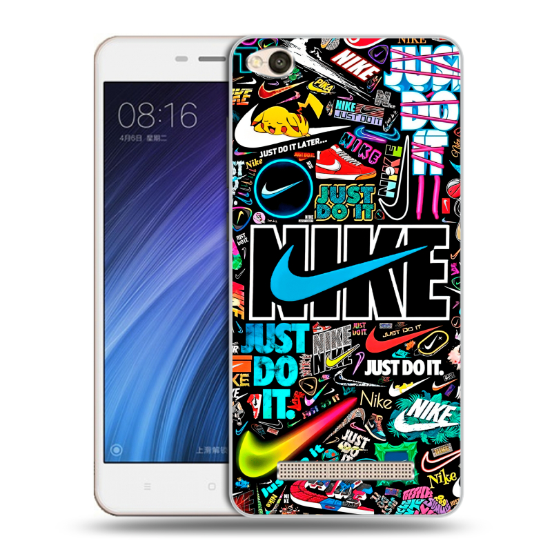 Пластиковый чехол на Xiaomi RedMi 4A с принтом найк nike черный Пластиковый чехол на Xiaomi RedMi 4A с принтом найк nike черный