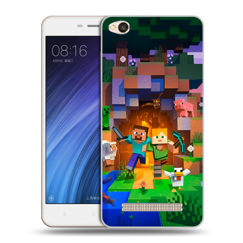 Пластиковый чехол на Xiaomi RedMi 4A с принтом Майнкрафт Minecraft Пластиковый чехол на Xiaomi RedMi 4A с принтом Майнкрафт Minecraft