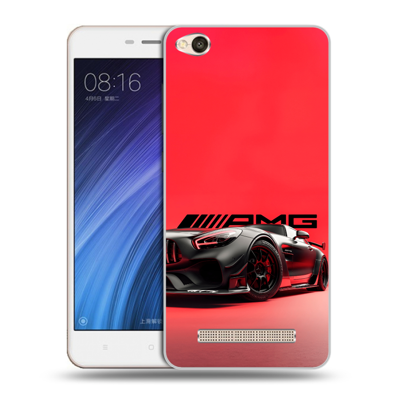 Силиконовый чехол на Xiaomi RedMi 4A с принтом Мерседес Mercedes AMG Силиконовый чехол на Xiaomi RedMi 4A с принтом Мерседес Mercedes AMG