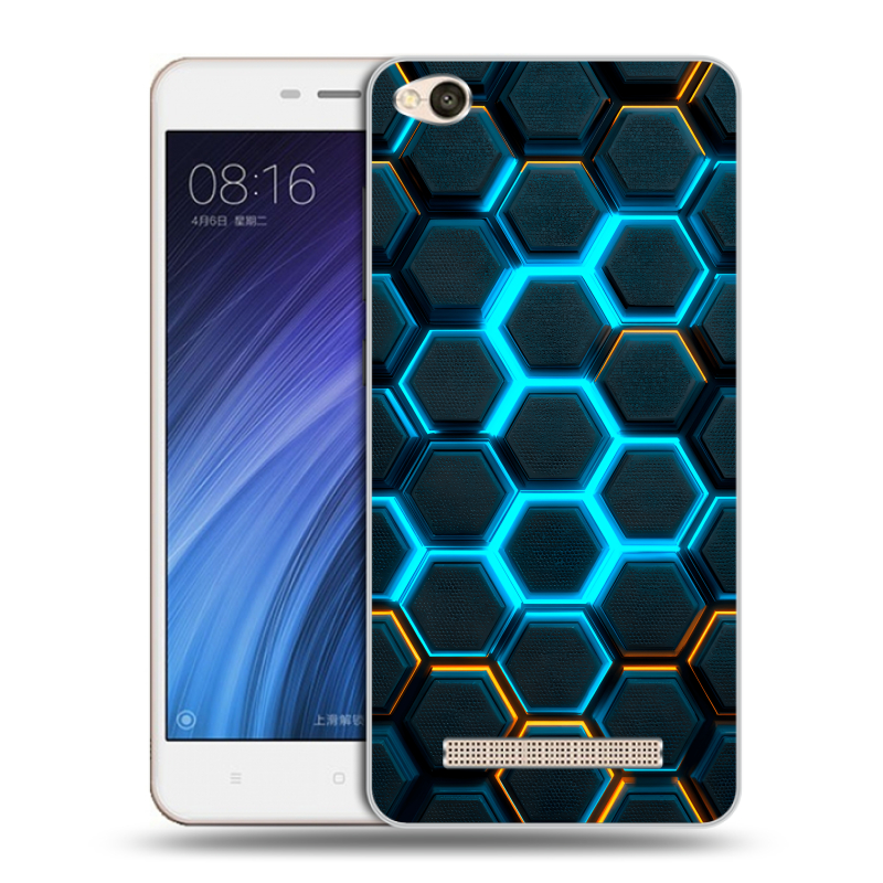 Пластиковый чехол на Xiaomi RedMi 4A с принтом Неоновые соты Пластиковый чехол на Xiaomi RedMi 4A с принтом Неоновые соты