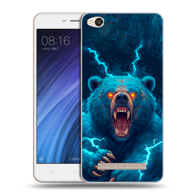 Силиконовый чехол на Xiaomi RedMi 4A с принтом Медведь Силиконовый чехол на Xiaomi RedMi 4A с принтом Медведь