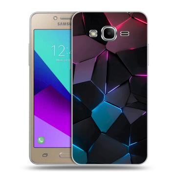 Силиконовый противоударный чехол на Samsung Galaxy J2 Prime с принтом Геометрия неона