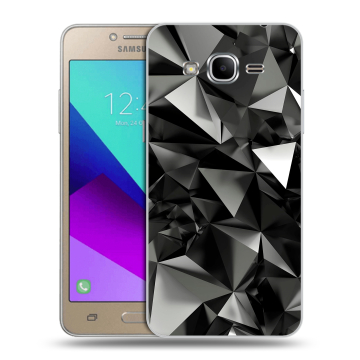 Силиконовый противоударный чехол на Samsung Galaxy J2 Prime с принтом Черные кристаллы