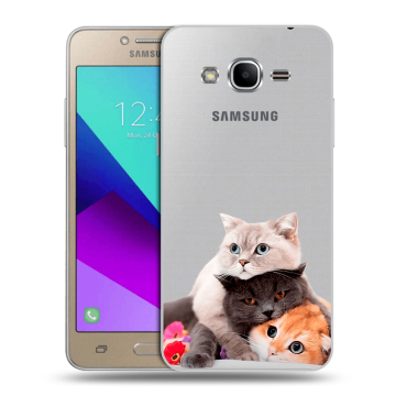 Силиконовый противоударный чехол на Samsung Galaxy J2 Prime с принтом Кошки