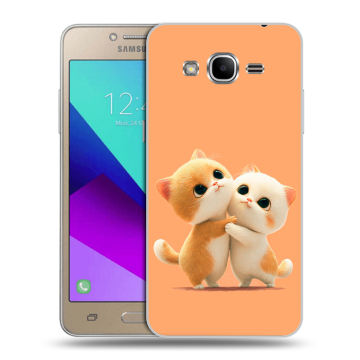 Силиконовый противоударный чехол на Samsung Galaxy J2 Prime с принтом Милые котики