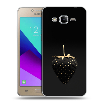 Силиконовый противоударный чехол на Samsung Galaxy J2 Prime с принтом Черная клубника