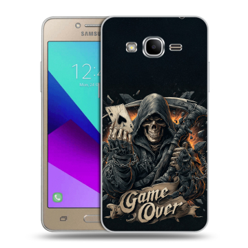 Силиконовый противоударный чехол на Samsung Galaxy J2 Prime с принтом Скелет карты