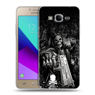 Силиконовый противоударный чехол на Samsung Galaxy J2 Prime с принтом Скелет