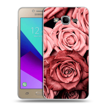 Силиконовый противоударный чехол на Samsung Galaxy J2 Prime с принтом Цветы розы