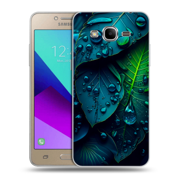 Силиконовый противоударный чехол на Samsung Galaxy J2 Prime с принтом Листья