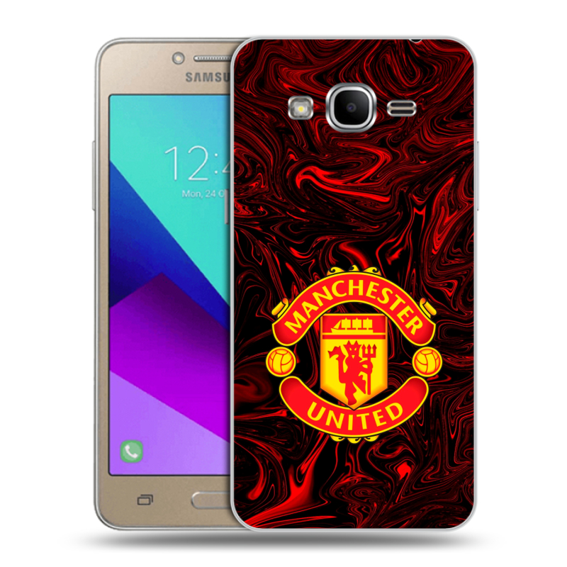 Силиконовый противоударный чехол на Samsung Galaxy J2 Prime с принтом Manchester United Силиконовый противоударный чехол на Samsung Galaxy J2 Prime с принтом Manchester United