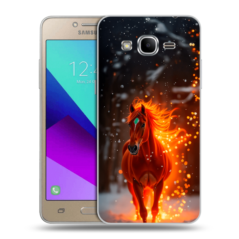 Силиконовый противоударный чехол на Samsung Galaxy J2 Prime с принтом Новый год Силиконовый противоударный чехол на Samsung Galaxy J2 Prime с принтом Новый год