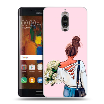 Пластиковый чехол на Huawei Mate 9 Pro с принтом Девушка и букет Пластиковый чехол на Huawei Mate 9 Pro с принтом Девушка и букет