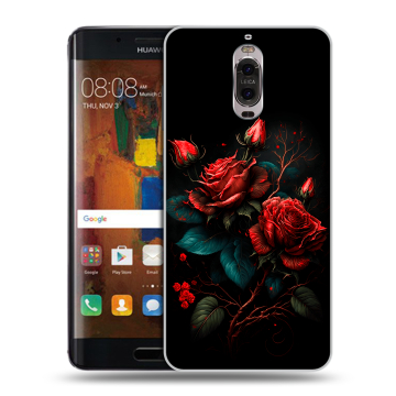 Пластиковый чехол на Huawei Mate 9 Pro с принтом Розы красные Пластиковый чехол на Huawei Mate 9 Pro с принтом Розы красные