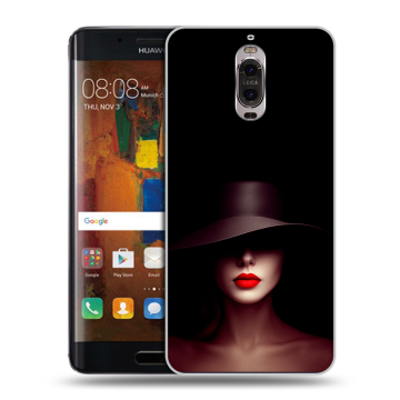Пластиковый чехол на Huawei Mate 9 Pro с принтом Девушка в шляпе