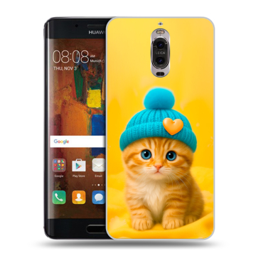 Пластиковый чехол на Huawei Mate 9 Pro с принтом Котенок в шапке