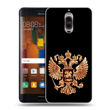 Пластиковый чехол на Huawei Mate 9 Pro с принтом Герб России золотой