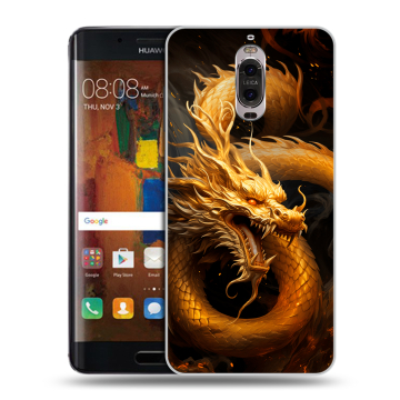 Пластиковый чехол на Huawei Mate 9 Pro с принтом Золотой дракон