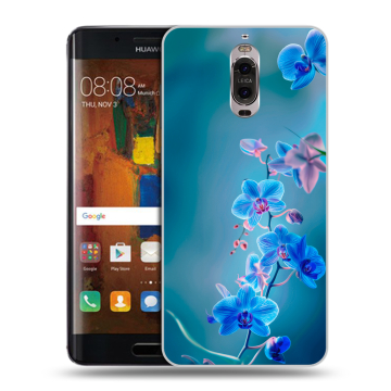 Пластиковый чехол на Huawei Mate 9 Pro с принтом Голубые цветы Пластиковый чехол на Huawei Mate 9 Pro с принтом Голубые цветы