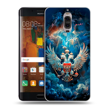Пластиковый чехол на Huawei Mate 9 Pro с принтом Герб флаг России