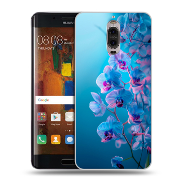 Пластиковый чехол на Huawei Mate 9 Pro с принтом голубые орхидеи