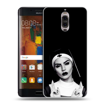 Пластиковый чехол на Huawei Mate 9 Pro с принтом монашка