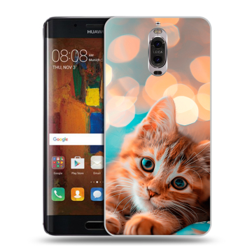 Пластиковый чехол на Huawei Mate 9 Pro с принтом котик
