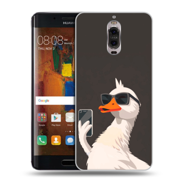 Пластиковый чехол на Huawei Mate 9 Pro с принтом утка в очках