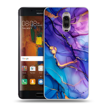 Пластиковый чехол на Huawei Mate 9 Pro с принтом синий мрамор