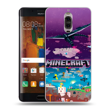 Пластиковый чехол на Huawei Mate 9 Pro с принтом Майнкрафт Minecraft