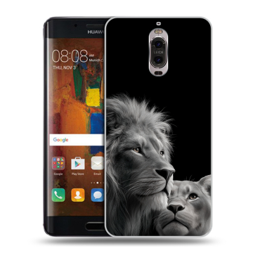 Пластиковый чехол на Huawei Mate 9 Pro с принтом Лев кошки