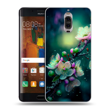 Пластиковый чехол на Huawei Mate 9 Pro с принтом Цветы и мрамор