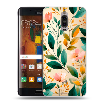 Пластиковый чехол на Huawei Mate 9 Pro с принтом Цветы паттерн