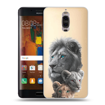 Пластиковый чехол на Huawei Mate 9 Pro с принтом Львы