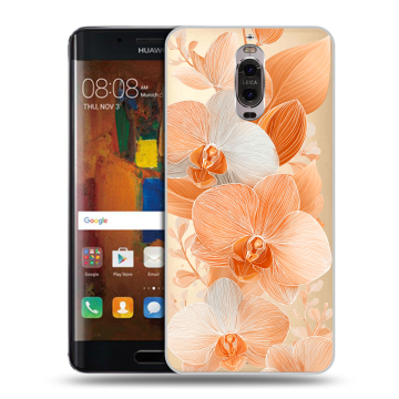 Пластиковый чехол на Huawei Mate 9 Pro с принтом Бежевые цветы