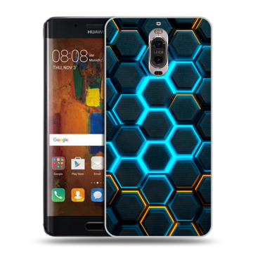 Пластиковый чехол на Huawei Mate 9 Pro с принтом Неоновые соты