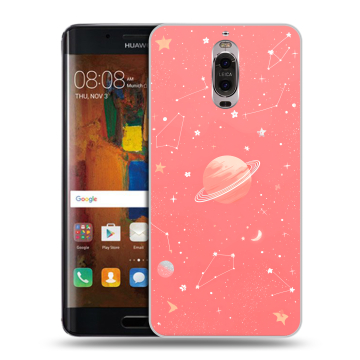 Пластиковый чехол на Huawei Mate 9 Pro с принтом Розовый космос